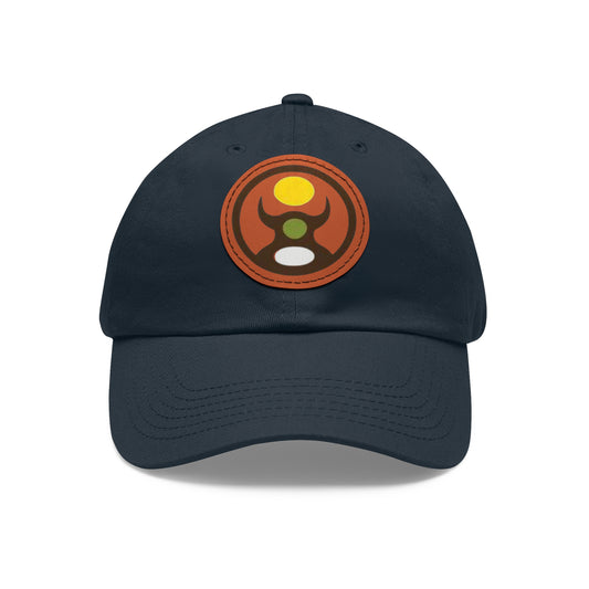Everyday Shamans Dad Hat with Leather Patch (Round). Soullab Store: Wear, Share, and Experience the Spirit of Soullab.