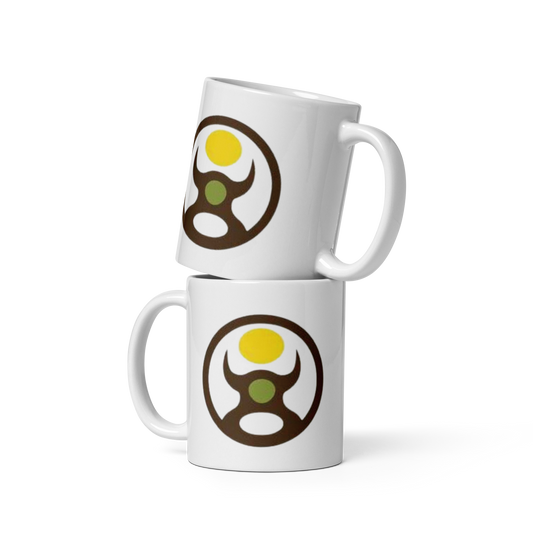 Everyday Shamans White Glossy Mug. Soullab Store: Wear, Share, and Experience the Spirit of Soullab.